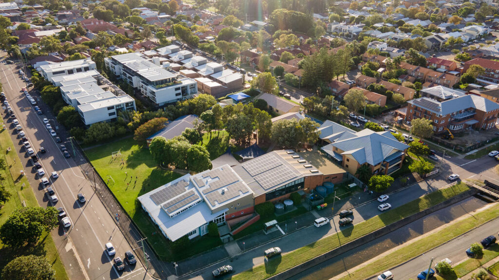 An aerial view of Newcastle Grammar School's Park Campus
