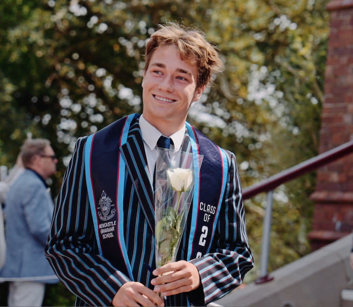 Senior student celebrating