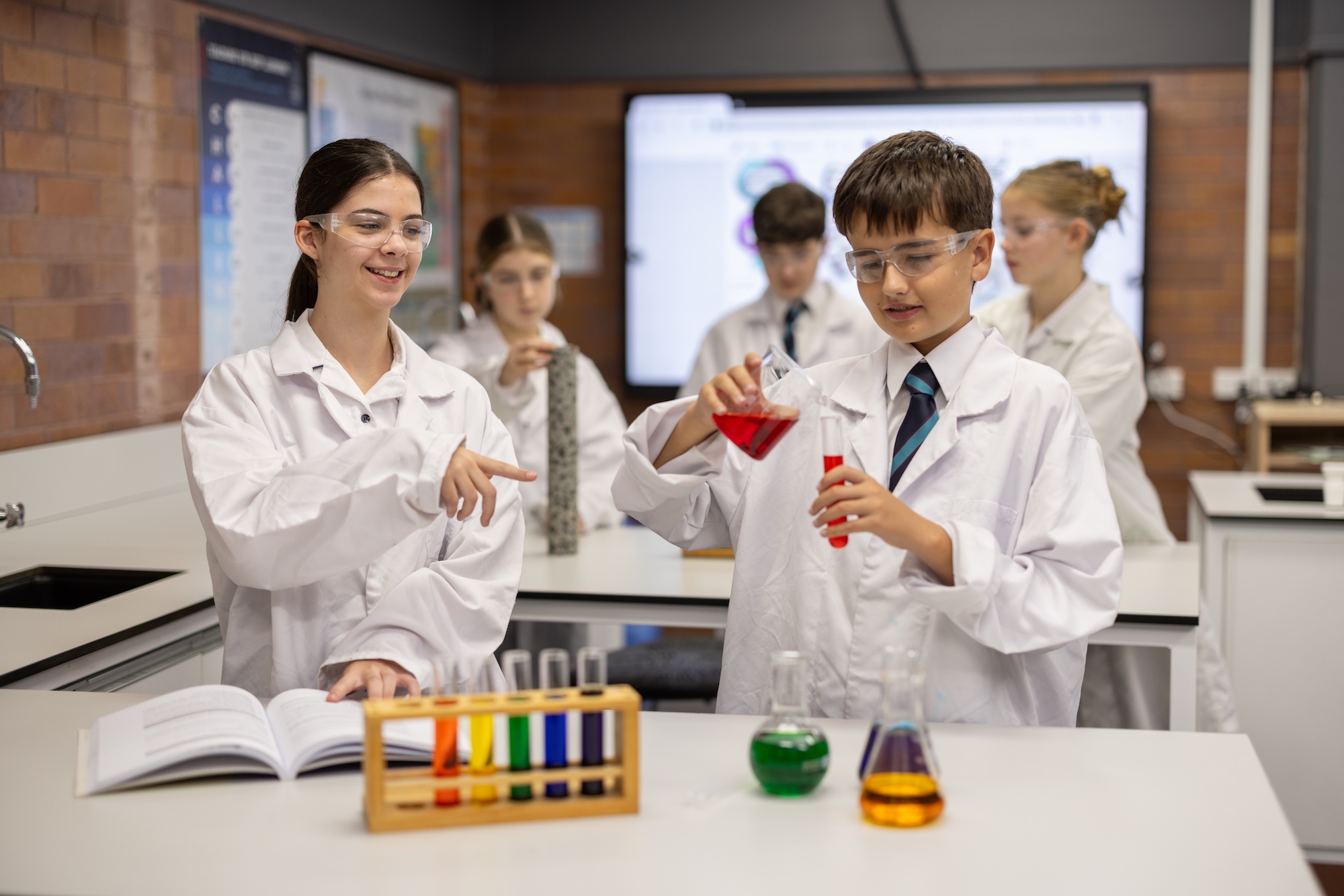 Senior lab classroom with science students